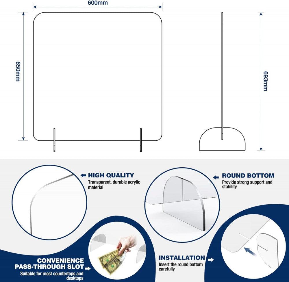 Plexi Köhögés- és Vírusvédő Asztali Elválasztó, Recepcióhoz, Boltba, Irodába - Outlet24