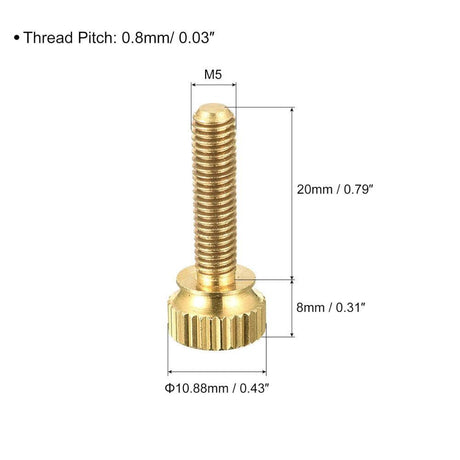 Sourcing Map 5 darabos M5x20mm réz karimás csavarok, PC elektronikai és mechanikai rögzítéshez - Outlet24