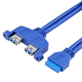 Chenyang Belső 2Pin USB 3.0 Női Panel Csatlakozó Alaplaphoz 20pin Kábellel és PCI Tartóval - Outlet24