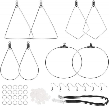 DIY Fülbevaló Készítő Készlet - Rozsdamentes Acél - Outlet24