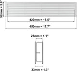 Fehér Szellőzőrács 450 x 92 mm Ajtórács Kipufogórács ABS Műanyag, Négyzet Alakú - Outlet24