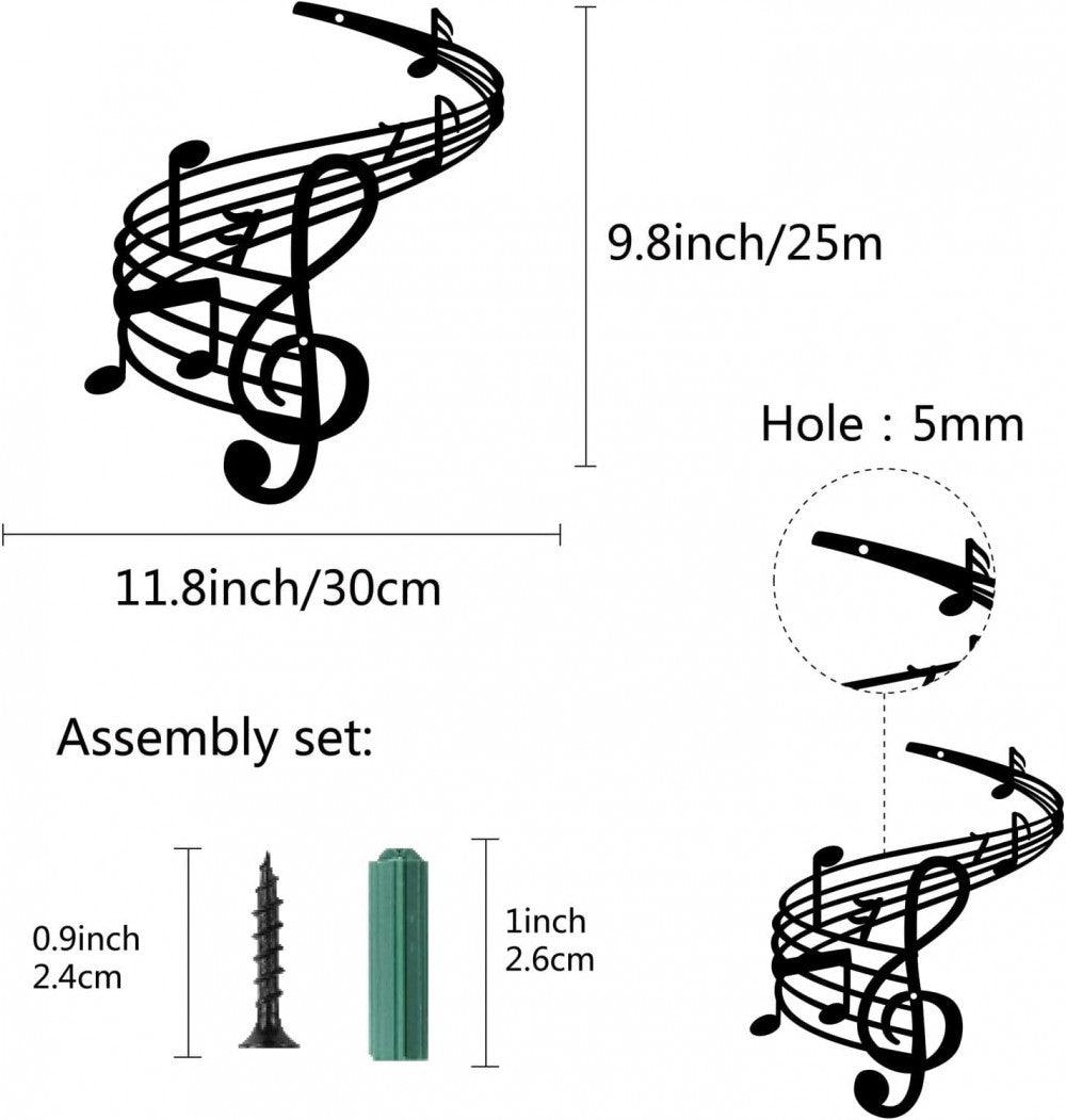 Fekete Metál Zenés Faldekoráció, Otthoni, Ajándék Karácsonyra és Halloweenre Újracsomagolt termék - Outlet24