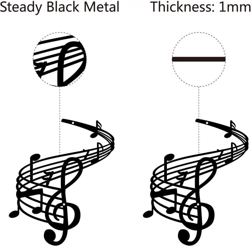 Fekete Metál Zenés Faldekoráció, Otthoni, Ajándék Karácsonyra és Halloweenre Újracsomagolt termék - Outlet24