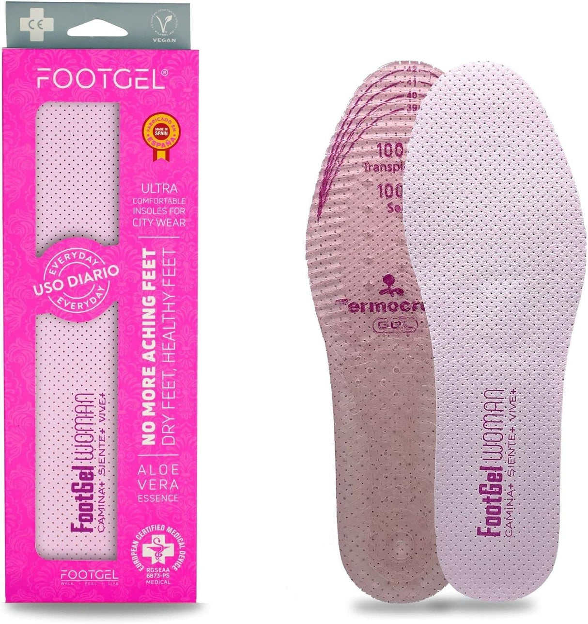 Footgel Női Kényelmi Belsőtalp Aloe Verával, 35-38 - Outlet24