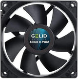 Gelid Solutions Silent 8 PWM fekete tokos ventilátor 80mm-4 tűs csendes működés-80x80x25mm - Outlet24