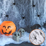 Halloween dekorációs szett 100 g fehér pamut 30 pókkal,Halloween bulijelenet kellék dekoráció - Outlet24