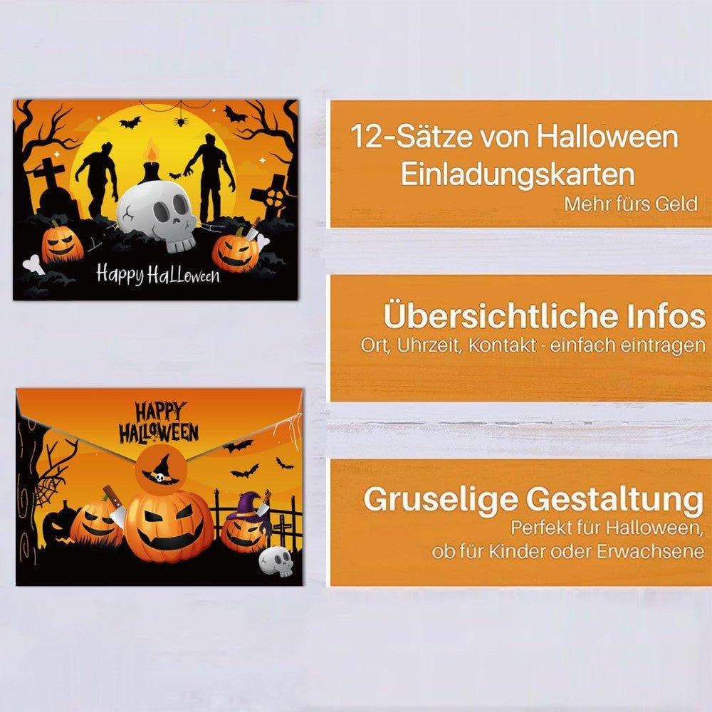 Halloween Meghívók 12 Szett Partira, Borítékokkal és Matricákkal - Outlet24