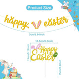 Húsvéti dekorációs készlet "Happy Easter" felirattal, glitteres arany színű - Outlet24