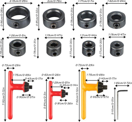 Jognee Fúróütköző gyűrű és fúrókulcs készlet racsnikhoz, 8 darab 3mm és 16mm közötti fúrótokmány (10 mm/13 mm/16 mm) - Outlet24