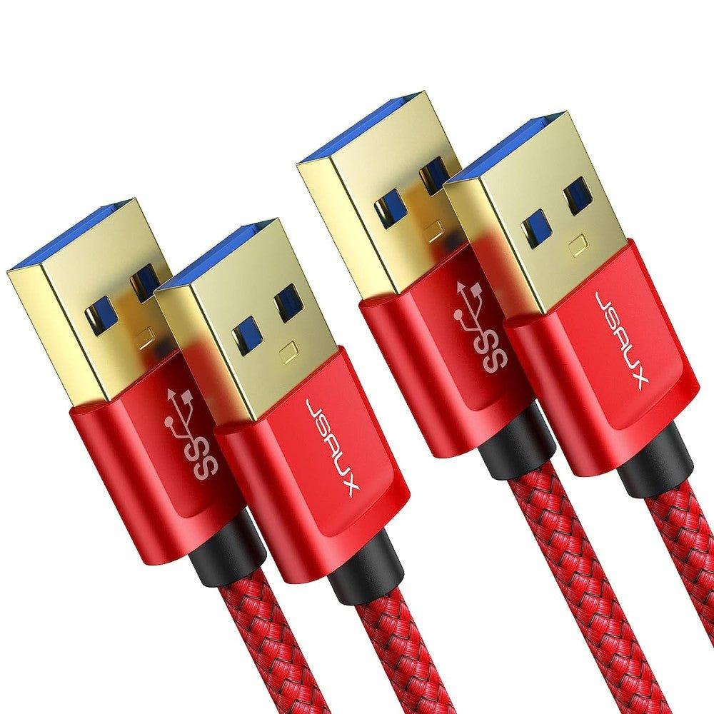 JSAUX 2 darab, prios, fonott nylon, USB 3.0 hosszabbító kábel(1 méter, 2 méter) - Outlet24