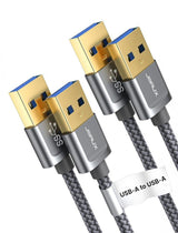 JSAUX USB 3.0 Kábel (1m + 2m), A dugó - A dugó, HDD, DVD, Nyomtatóhoz stb. - Szürke Újracsomagolt termék - Outlet24