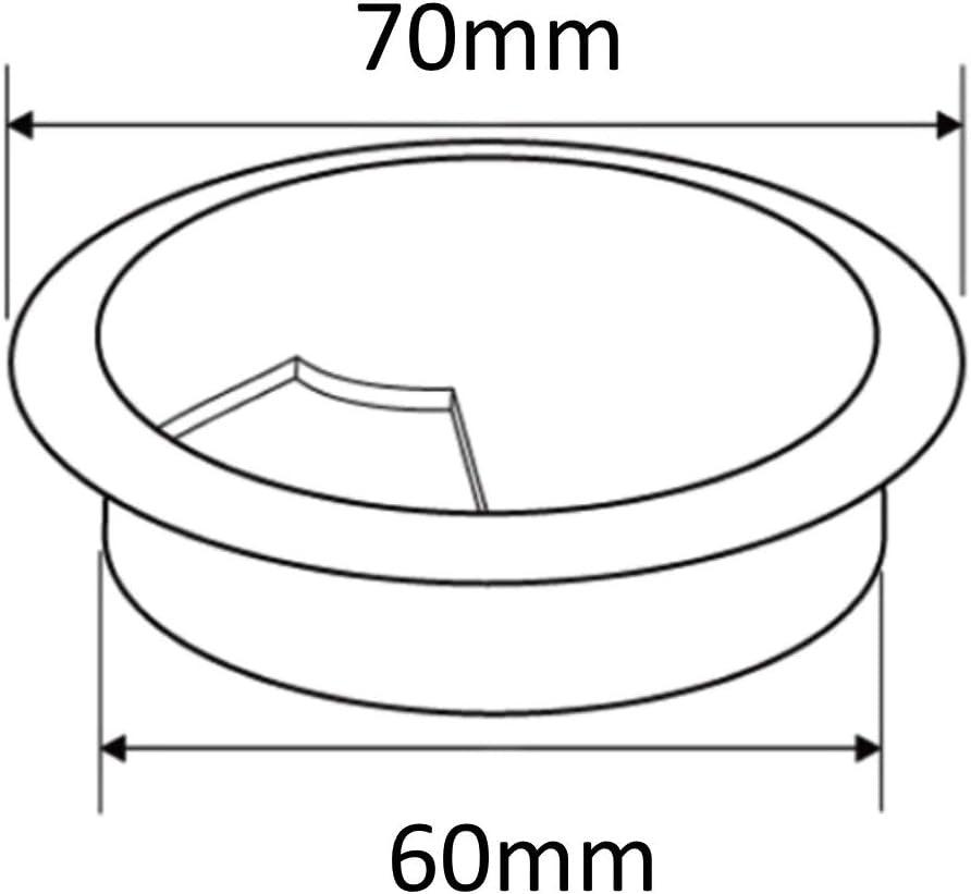 Kerek Műanyag Kábelvezető 60mm Asztali Nyíláshoz, 70mm Külső Átmérő - Outlet24