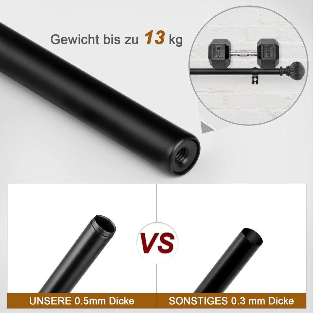 Kihúzható Függönyrúd 120 - 240 cm, Fekete, 16mm Átmérővel - Outlet24