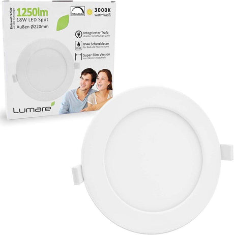 LED süllyesztett spotlámpa 230V, 18W 220 mm átmérőjű - Újracsomagolt termék - Outlet24