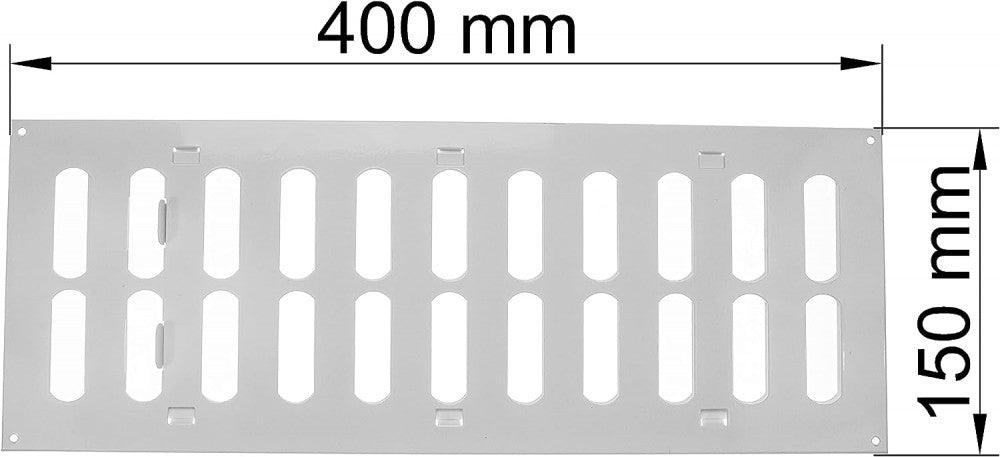 Légbeömlő Rács 400x150mm Fehér Állítható rovarráccsal HVAC, Fűtés, Újracsomagolt termék - Outlet24