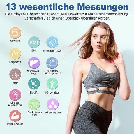 Lepulse Lescale F5 digitális intelligens mérleg testzsírral és izomtömeggel, iOS/Android német alkalmazással, 180 kg-ig - Újracsomagolt termék - Outlet24