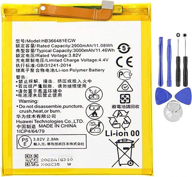 Magas Kapacitású 3000mAh Akkumulátor Huawei Honor 8 HB366481ECW-hez, Csavarhúzó Készlettel - Outlet24