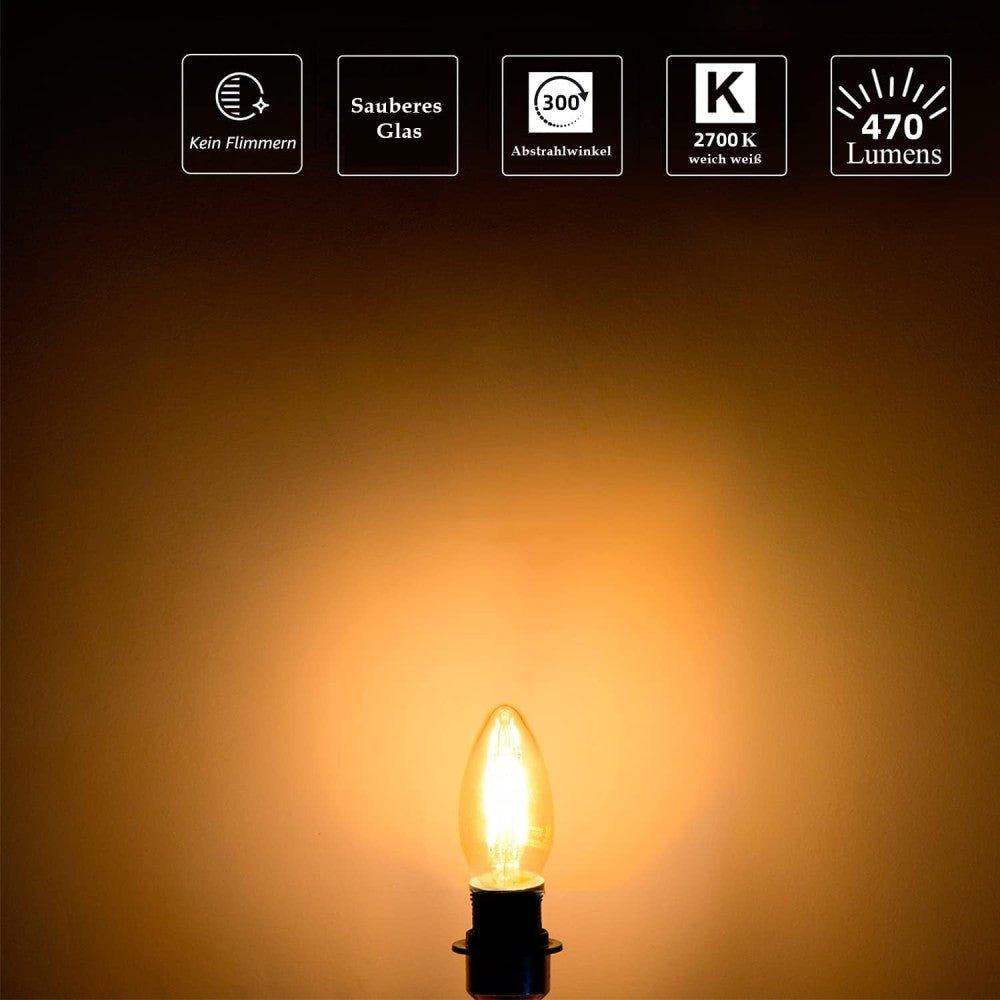 Mastery Mart E14 LED Gyertyaizzó 4,5W C35 Dimmelhető Edison Csavaros Vintage Izzó 2700K - Outlet24