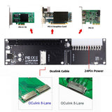 Oculink SFF-8612 8X - PCIe X16 Adapter ATX 24 Pin Táppal - Outlet24