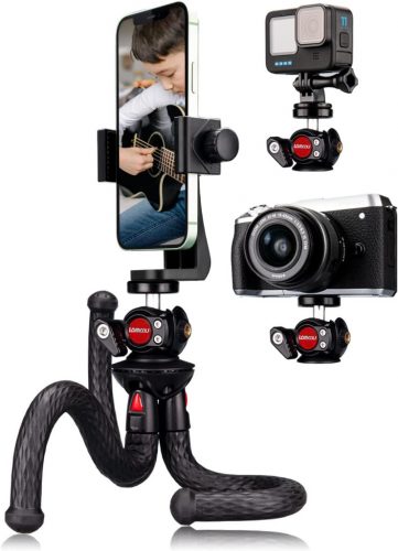 GorillaPod jellegű flexibilis állvány okostelefonhoz és kamerához, 360°-os fejjel