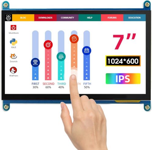 ELECROW 7" IPS Érintőképernyős HD Monitor Raspberry Pi és Windows Kompatibilis