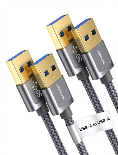 JSAUX USB 3.0 Kábel (1m + 2m), A dugó - A dugó, HDD, DVD, Nyomtatóhoz stb. - Szürke Újracsomagolt termék