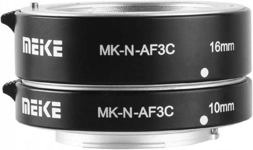 MK-N-AF3C-Black Auto Focus Macro Metal Extension Tube Adapter