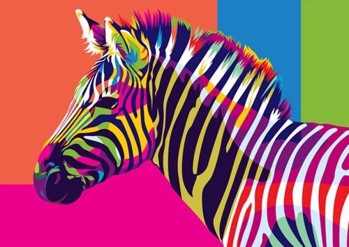 DIY Színezett Zebra Állat Festés Számokkal (Keret Nélkül) Újracsomagolt termék