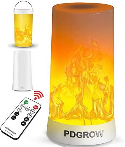 PDGROW USB-s LED lángeffekt lámpa távirányítóval, vízálló, kül- és beltérre