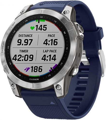 Sport szilikon óraszíj kompatibilis Garmin sport órákkal (Szin: sötétkék) - Újracsomagolt termék