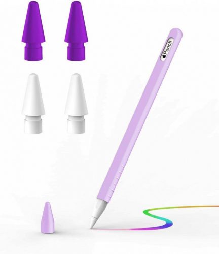 Apple Pencil Cserehegyek és Szilikon Tok, 2. Gen - Lila