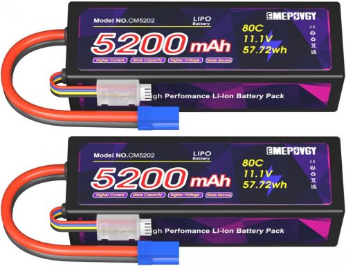 EMEPOVGY 11,1V 5200mAh RC akkumulátor csomag, EC5 csatlakozóval, 2db