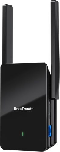 BrosTrend WiFi 6 AX1500 Jelerősítő - Gigabit Ethernet, Dual Band 5GHz/2.4GHz, 185㎡