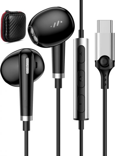 USB-C fülhallgató mikrofonnal iPhone, Samsung, Xiaomi és más okostelefonokhoz - HiFi sztereó