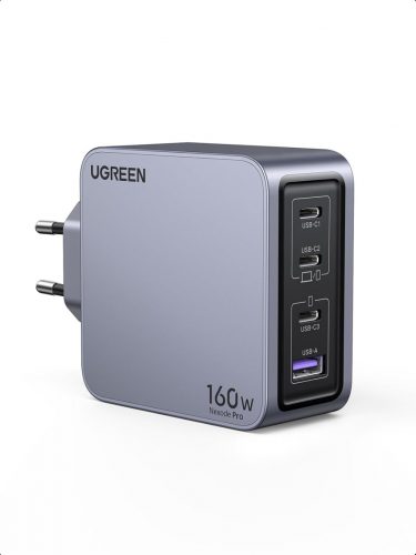 UGREEN Nexode Pro 160W GaN USB-C gyorstöltő 4 porttal MacBook, iPhone, Galaxy készülékekhez