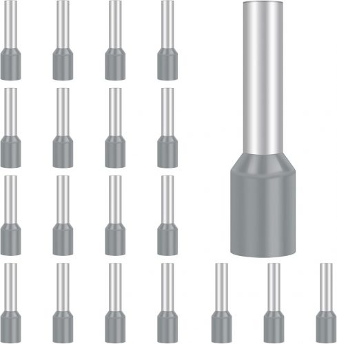 Hanibos 100 db-os szigetelt érvéghüvely készlet, 4mm², 12mm hosszú, vezetékekhez