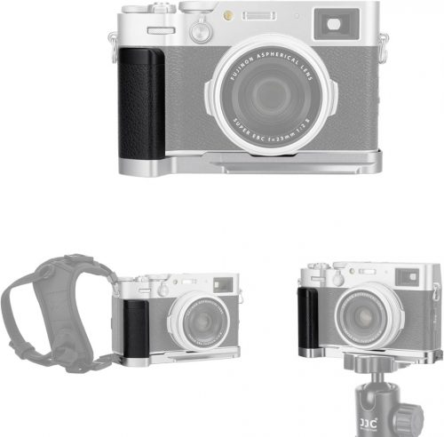 Fujifilm X100VI/V/F fém markolat - Arca Swiss gyorscsatlakozó talppal, ezüst